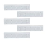 M1SS Coat Rack Wall Mounted with 5 Hooks, Modern Folding Coat Hooks Hangers, Heavy Duty Plastic Wall Hooks for Clothes, Keys, Hats, Robes and Towels (5, White)