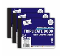 M1SS Half Size Triplicate Receipt Book Set of 3 (1-50 Numbered Pages Each) with Carbon Sheets, Cash Memo Book with Perforated Pages, 128 x 100mm Invoice Book for Shop, Office & Small Business Use