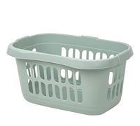 M1SS High Grade Plastic Hipster Laundry Basket - Large Clothes Washing Basket with Handles - Durable Linen Storage Bin & Laundry Tidy (Silver Sage)