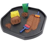 M1SS Large Black Plastic Mixing Tray, Sand Water Castle Builder Equipment, Sand Pool Pit Tray, Garden Beach Tuff Tray, Messy Tray for Cement Mortar & Sand (100x100 CM)