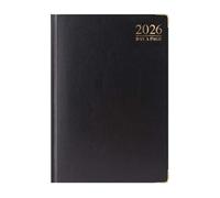 M1SS Luxury 2026 A4 Black, Day A Page Diary Padded Front & Hardback Cover Gilt Edges