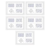 M1SS Multi Photo Picture Frames - White Multiple Photos 4 Aperture 4 x 6 Frame to Fit 4 Photos - Solid Wood 10 x 15cm- REAL GLASS - Three Photo's 6 x 4 Inch (Set of 5)