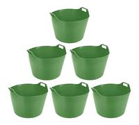 M1SS Multipurpose Extra Large 75L Flexi Tub “Set of 6” For Maximum Storage Plastic Bucket Container- MADE IN UK (Choose Your Favourite Colour) (Lime Green)
