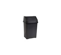 M1SS ONE- 8L Litre Robust Plastic Swing Bin with Flip Top Closure Waste Recycle Recycling Dustbins Rubbish Garbage Trash Refused Bins Waste Management for Office, Kitchen Bathroom Midnight Greyish