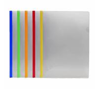 M1SS (Pack of 10) Clear Colour A4 Clipbar Files, Project Folder, Smooth Slide Binder with 50 Sheets Capacity Thumb Notch for Office Paper Work, Report