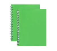 M1SS Pack of 2 A4 Notebook, Notepad, Wirebound Spiral Notebooks 140 Pages for Writing 68GSM - Green