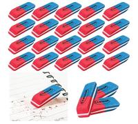 M1SS Pack of 24 Dual-Tone Erasers - Pencil & Ink Erasers | Synthetic Rubber | 36x14x10mm | for School, Office, Art & Exam Use