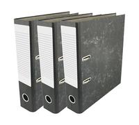 M1SS Pack of 3 - A4 Lever Arch File Black Cloud, Large Capacity Hardboard File Folders with Durable Metal Clip, Spine Label & Finger Ring Ideal for Office, School & Home Document Storage.