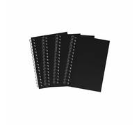 M1SS Pack of 4 - A4 / A5 Spiral Bound Notebooks - Ruled 140 Pages, 68 GSM Writing Paper, Twin Wire Binding, Cardboard Cover, Notepad for School Supplies & Office Use (Black, A5)