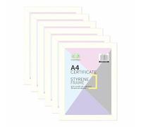 M1SS (Pack of 6 - A4 White Photo Frame Styrene Window, Wall Mount or Table Top, Picture Frame, Freestanding and Wall Mountable Modern Picture Hang Hook Frame Display for Home Office Wall Decor