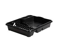 M1SS Plastic Large Dish Drainer Dishes, Plates, Cups, Cutlery Holder Rack Draining Board Drying Tray Racks -Midnight Dark Greyish (1)