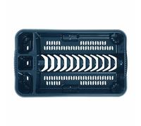M1SS Plastic Large Dish Drainer Dishes, Plates, Cups, Cutlery Holder Rack Draining Board Drying Tray Racks Kitchen Sink Holder FOR Daily use - Navy Blue (Medium)