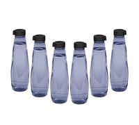 M1SS Plastic Water Bottles 6 Pack 950ML Reusable Juice Drink Bottles Fridge Door Storage Beverage Water Serving Bottle with Screw Cap Lid Portable for Outdoor Sports Gym Transparent (6PC-Smoke Grey)