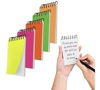 M1SS Pocket Notebooks, Pack of 50 - Mini Notepad, BULK BUY Spiral Unruled Note Book Colorful Portable Small Memo Pad for Home Office School Supplies
