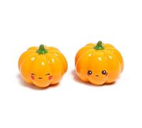 M1SS Pumpkin Foodiemals Ceramic Salt & Pepper Shaker Set - Cute Halloween Tableware Kitchen Accessory - Novelty Pumpkin Design Seasoning Pots for Autumn & Festive Dining Décor