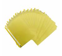 M1SS Qty 100 A4 Quality Project Presentation Document Report Files Folders 2 Prong Yellow Colour with Side Label Clear Front