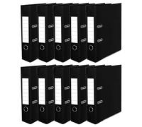 M1SS Set of 10 Black A4 Lever Arch Files - 75mm Spine A4 Ring Binders with Metal Locking Mechanism, Thumb Hole & Printed Index - Holds Up to 570 Sheets - Stationary and Office Supplies