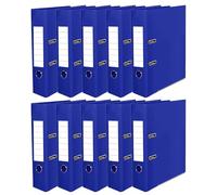 M1SS Set of 10 Blue A4 Lever Arch Files for Paperwork, A4 Folders with 75mm Spine, Thumb Hole, Metal Locking Mechanism & Printed Index | Large Ring Binders | File Storage & Office Supplies