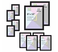 M1SS Set of 10 Gallery Wall Frame Set in Black - Two 8x10, Four 5x7, Four 6x4 Frames - Collage Photo Frames for Wall with Horizontal and Vertical Formats for Wall and Tabletop