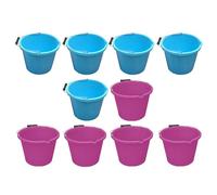 M1SS Set of 10- Heavy Duty Plastic Builders Bucket 3 Gallon 14 Litre Water Mixing Storage Measuring Guide, Ideal for Builders, Car Washes, Bathroom, Home & Garden MADE IN UK Pink, Sky Blue [5 Each]