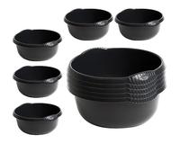 M1SS Set of 10 - Stylish Multi Purpose 28cm Round Washing Up Bowl for Kitchen Organisation Sink, Basin Holder Plastic Daily Routine Household Bulk Buy!! (Black)