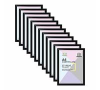M1SS (Set of 12 - A4 Black Photo Frame Styrene Window Premium Photo Picture Frame Solid 21 x 29.7 CM For Home Family Office Decor, Classic Wall Mountable & Tabletop Frames