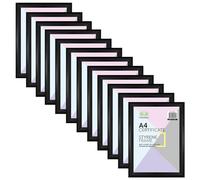 M1SS (Set of 12 A4 Black Photo Frame Styrene Window Premium Picture Frames Wood Effect 21 x 29.7 CM For Home Family Office Decor, Classic Wall Mountable & Tabletop