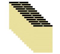 M1SS (Set of 12)- Yellow Legal Pads 60GSM 50 Sheets Feint Ruled Lines Perforated Paper Refill Pad Writing Notepad Memo Book with Hardback Board