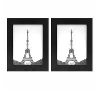 M1SS Set of 2 - Black Photo Frames 6''x 8'' inches Photo Frame Black, Wooden Frame 8x6 Picture Frame for Tabletop and Wall Mounting, 15x 20cm Poster frame for Portrait, Printing