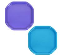 M1SS Set of 2 - Purple And Sky Blue Small Messy Play tray Plastic Builders Building Material Mixing Tray Sand Pool Pit Garden Beach MADE IN UK