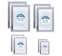 M1SS Set Of 2 Silver colour Glass Front Free Standing/Wall Mounted photo frame - 6 x 4 to A4 Size for for Desk Wedding Christmas Unique décor Wall Decoration (6 x 8)