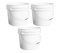M1SS Set of 3 Large 16 Litre Plastic Buckets with Lids & Metal Handles | Heavy Duty Storage & Mixing Buckets | Multi-Purpose for Cleaning, Gardening, DIY & Food Use (16L Bucket with handle)
