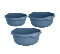 M1SS [Set of 3 Sizes Plastic Round Bowl + + Washing up Bowl Kitchen Basin Sink Tidy Mixing Bowl Wash Tub Space Saving for Sink, Kitchen Basin & Mixing Tasks Many More Use (Navy Blue)