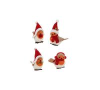 M1SS Set of 4 - Robin Christmas Tree Decorations - Festive Bird Ornaments 12.5 x 6 x 10 cm - Hanging Robins for Xmas Trees, Garlands & Holiday Home Décor - Reusable & Durable