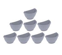 M1SS 8x Etruscan Wall Basket Soft Grey Flower Pot Hanging Planter Garden Plant Container Indoor or Outdoor Home Decoration, Cement Grey