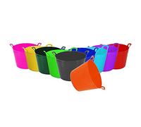 M1SS (Set of 5) - 26L Litre Medium Flexi Tub Garden Home Flexible Colour Storage Container Bucket Polyethylene Flex Tub- MADE IN U.K (Random Colours)