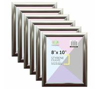 M1SS Set of 6-8" x 10" Picture Frame with Styrene front Gallery Picture Frames Sleek Design Multiple Pictures, Portrait or Landscape Orientation for Desk Wedding décor Wall Decoration (Silver)