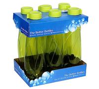 M1SS Set of 6-950ml - Plastic Water Bottles Juice Bottles Drinking Bottle with Screw Lid Leakproof Smoothie Reusable Fridge Safe BPA Free Storage Container School Sports Gym School Home (Green)
