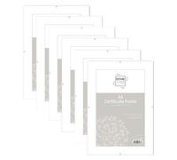 M1SS Set of 6 - A4 Frameless Picture Clip Frames - Clear Styrene Window with MDF Back - Wall Mount Photo Frame for Home, Office, Gallery, Posters, Paintings