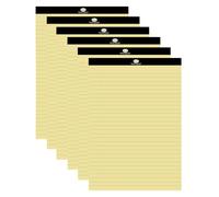 M1SS (Set of 6 A4 Yellow Legal Pad 50 Sheets 60 GSM Refill Pad Feint Margin Ruled Perforated Paper Refill Notepad Lined Writing Pads Memo Book Top Bound for School Stationary