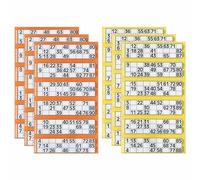 M1SS Set of 6 - Bingo Books 6 to view 600 Large Bingo Tickets Pads Flyers - Big, bold, easy to read numbers Bingo Cards Indoor Activity Fun Books for Family Bingo Night [Orange-3, Yellow-3]