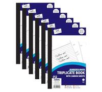 M1SS Set of 6 - Professional Full Size Triplicate Book 50 Page Invoice Pads with Carbon Sheet, Perforated Pages, Business Invoice Book for Office, Retail, Trade & Small Business Use