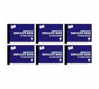 M1SS Set of 6 - Professional Half Size Duplicate Books 80 Page Invoice Pads with No Carbon Sheet Required (Half Size Duplicate Book, NCR)