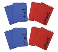 M1SS Set of 8 A6 Mini Notepads - 80 Ruled Pages Each, Spiral Bound Top Flip Pocket Notebooks, Assorted Colours - Ideal for Home, School, Office, Lists & Notes