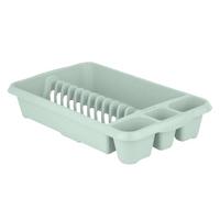 M1SS Silver Sage High Grade Medium Plastic Dish Drainer Plate Cutlery Tray Rack Kitchen Sink Holder Stand Draining Board