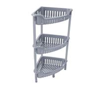 M1SS Silver- Triangular Corner Shelf Rack Multi-Layer Bathroom Storage Unit 3 tier Durable Plastic Shower Caddy for Unique Organiser Space Saving Kitchen Salon Bedroom Office Multiuse (Silver)