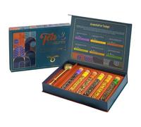 M1SS Tea Treasure 6 Tube Gift Box with 6 Premium Loose Leaf Blends & Brass Infuser - Lavender Vanilla, Chamomile, Turmeric, Cinnamon Green, Moroccan Mint & Himalayan Green - Luxury Tea Gift Set