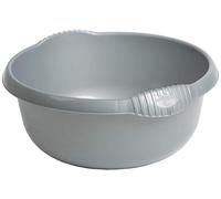 M1SS Very Stylish Multi use 36cm Round Washing Up Bowl for Kitchen Organisation Sink, Basin Holder Plastic Daily Routine Household, Choose Your Favourite Colour! (Silver)