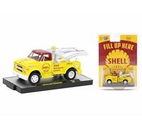 M2 1970 Chevy C60 Tow Truck Yellow with Red Top and Yellow Interior Shell Oil Limited Edition to 7800 Pieces Worldwide 1/64 Diecast Model Car 31500-HS45