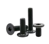 M2 /2.5/3 /4/5 /6/8 Black 304 Stainless Steel Ultrathin Head Bolt Hex Socket Thin Flat Wafer Screw(5mm,M5 10pcs)